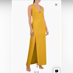 BCBG yellow gold dress.